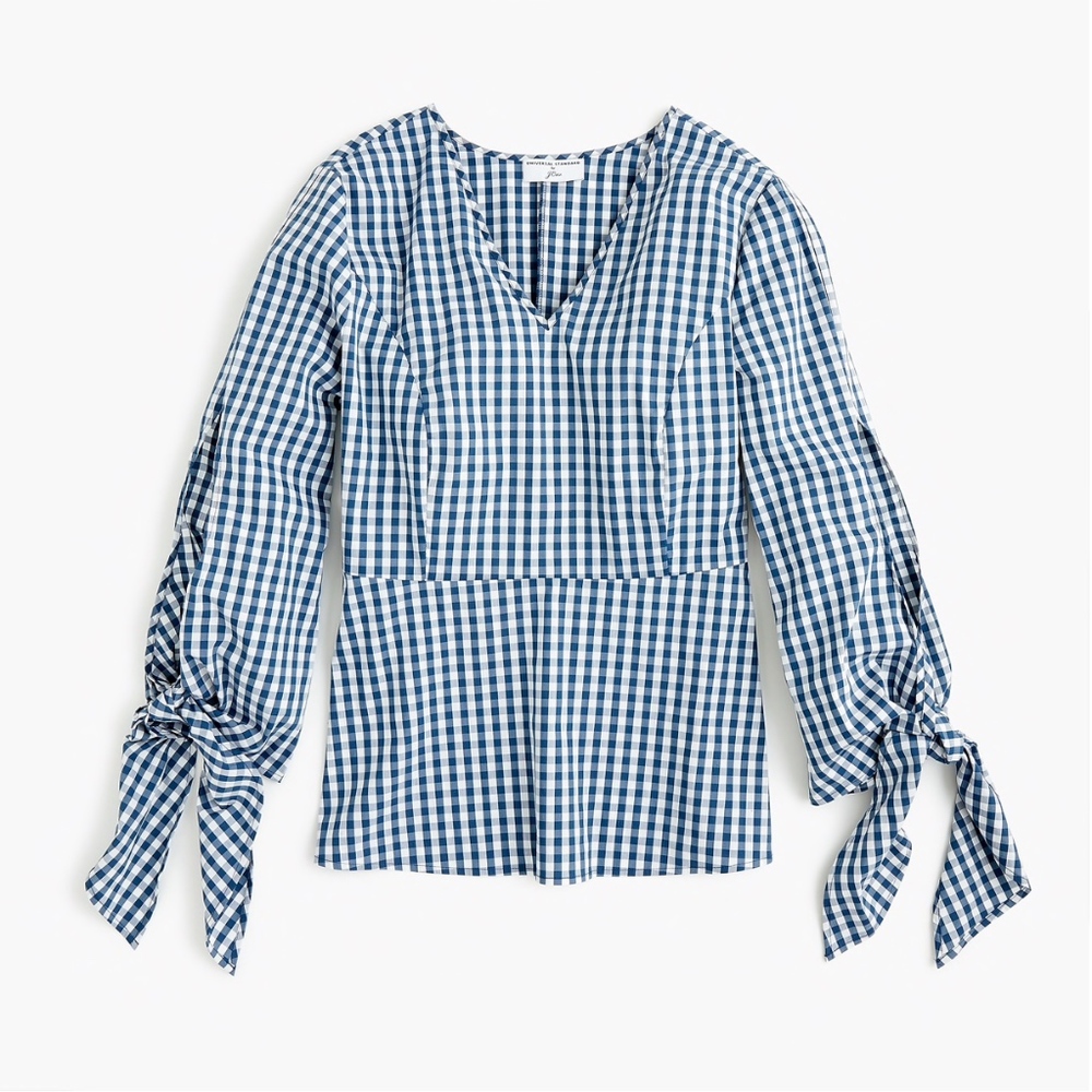 Universal Standard for J.Crew poplin tie-sleeve